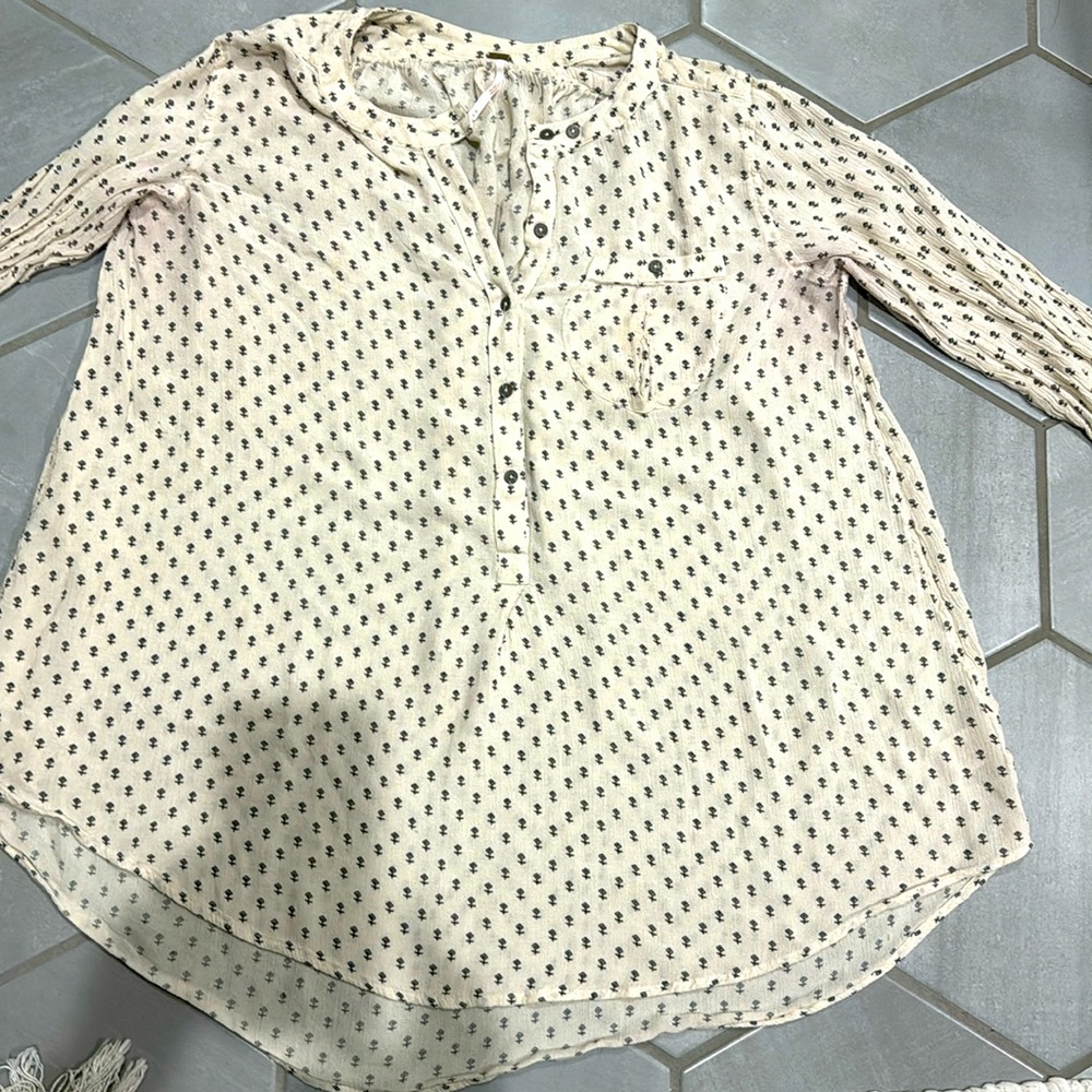 Free people pheasant blouse sz M